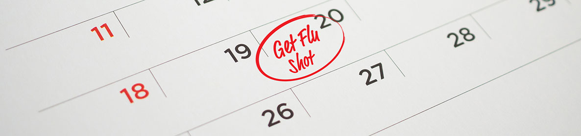 Note to get a flu shot on a calendar