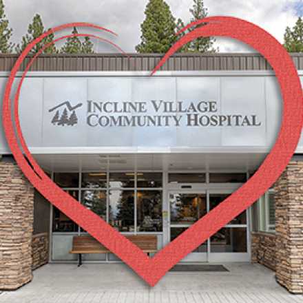 Incline Village Community Hospital Building Exterior with heart graphic overlay