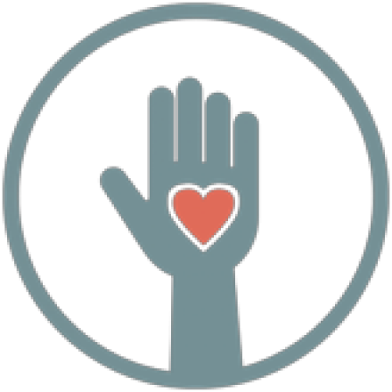 hand raising with heart icon