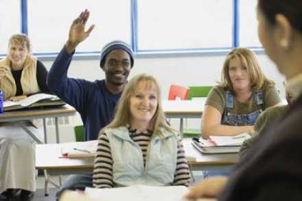 Adult students in a classroom setting