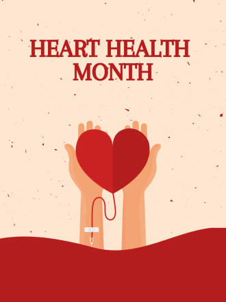 Heart Health Month: Hands holding heart with IV
