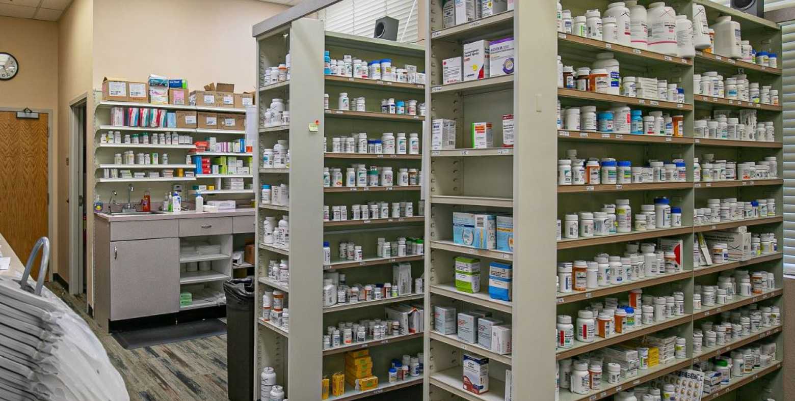 stock of medications in pharmacy