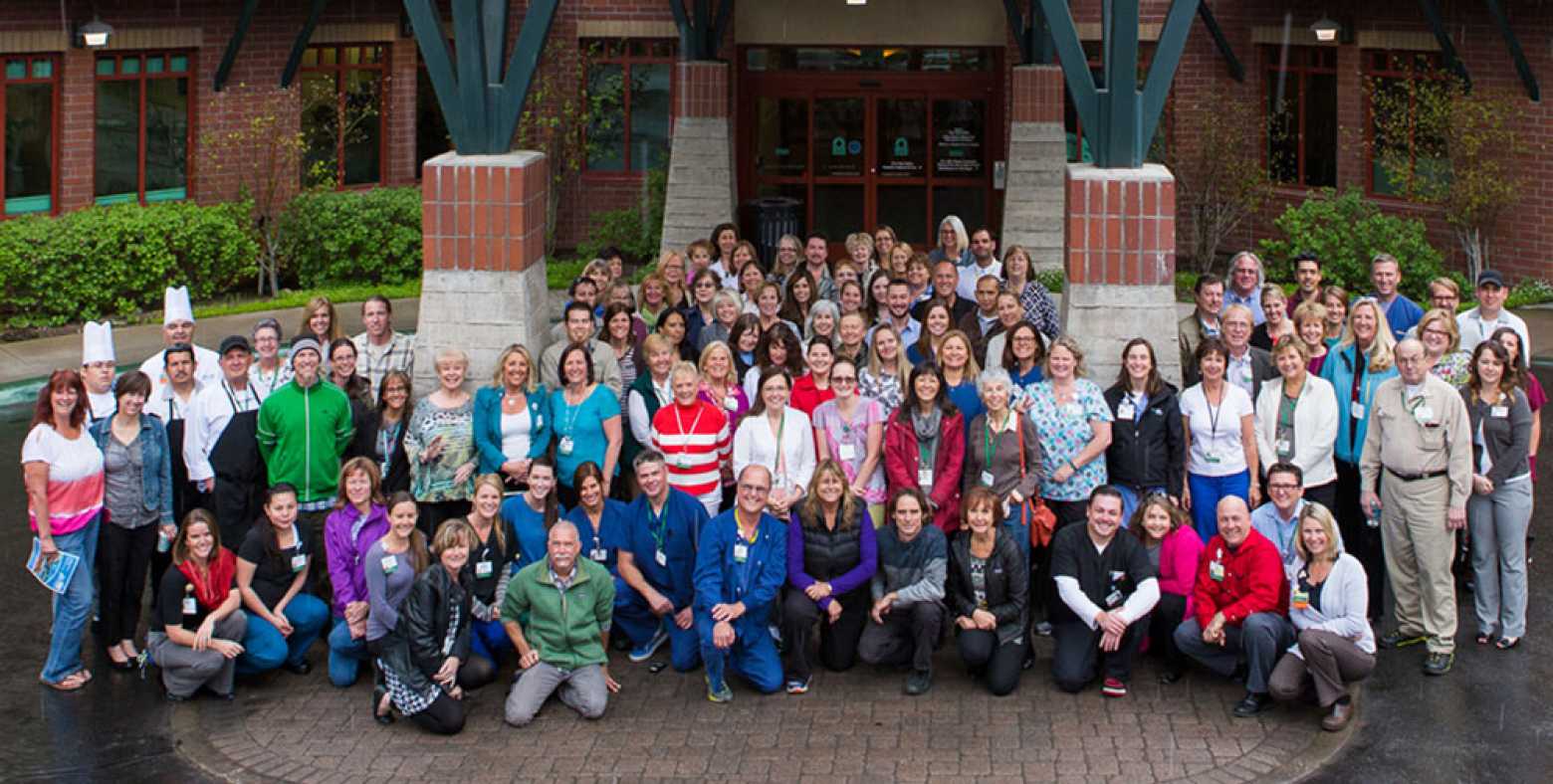 tahoe forest hospital staff in front of hospital