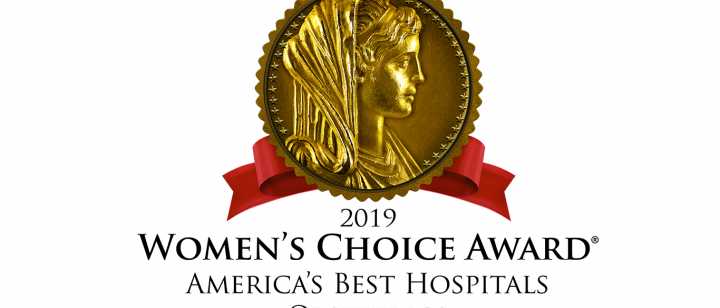 2019 Women's Choice Award America's Best Hospitals for Obstetrics designation seal