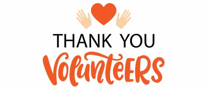 Thank You Volunteers with heart between hands