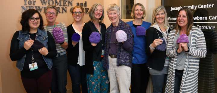 Knitter's guild and Tahoe Forest staff