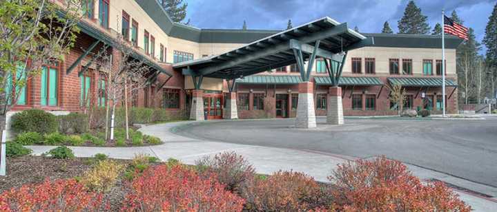 Front of Tahoe Forest Hospital with Fall Foliage 