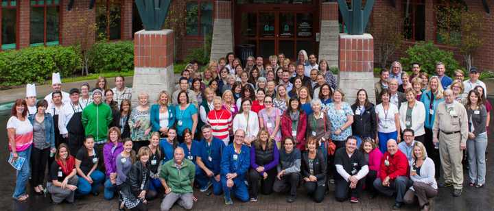 tahoe forest hospital staff in front of hospital