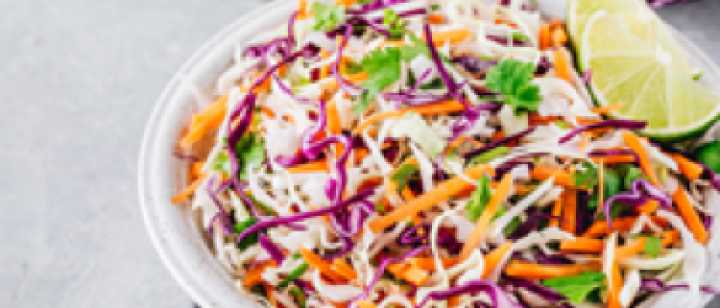 bowl of cumin-lime coleslaw