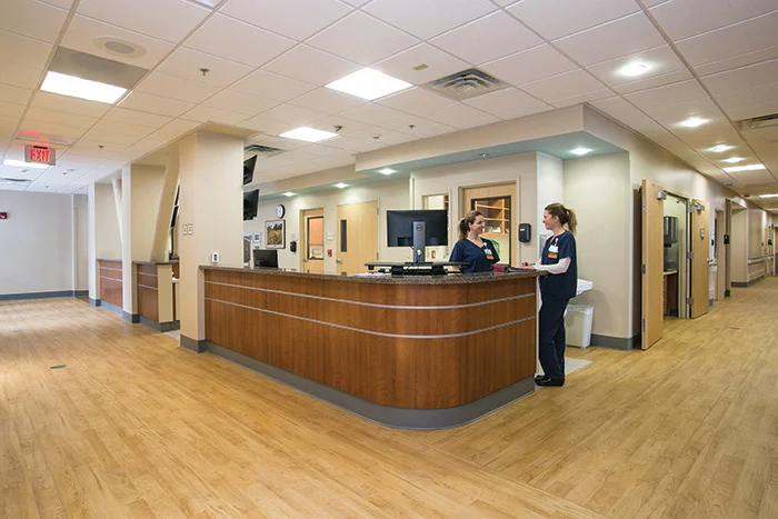 Nurse’s station at the Joseph Family Center Nurse's station at the Joseph Family Center
