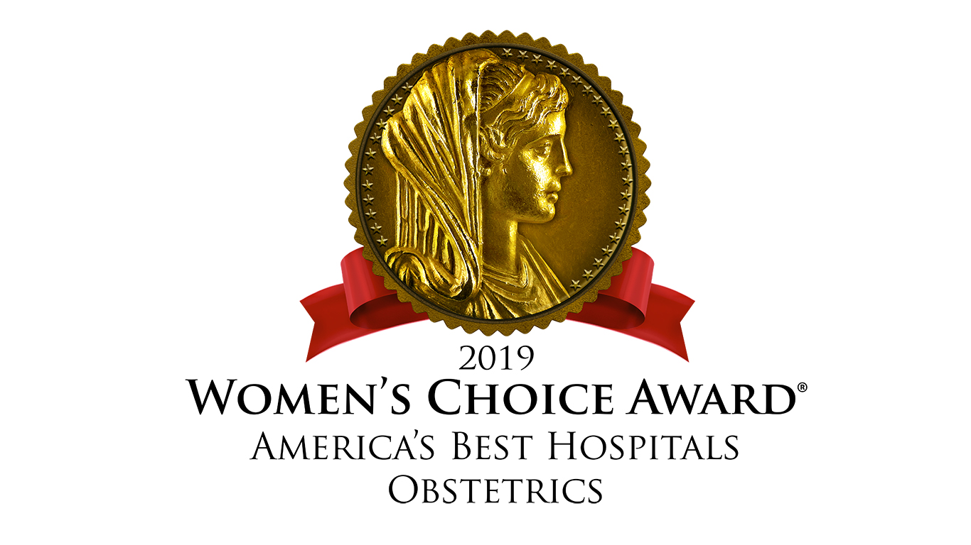 2019 Women's Choice Award America's Best Hospitals for Obstetrics designation seal