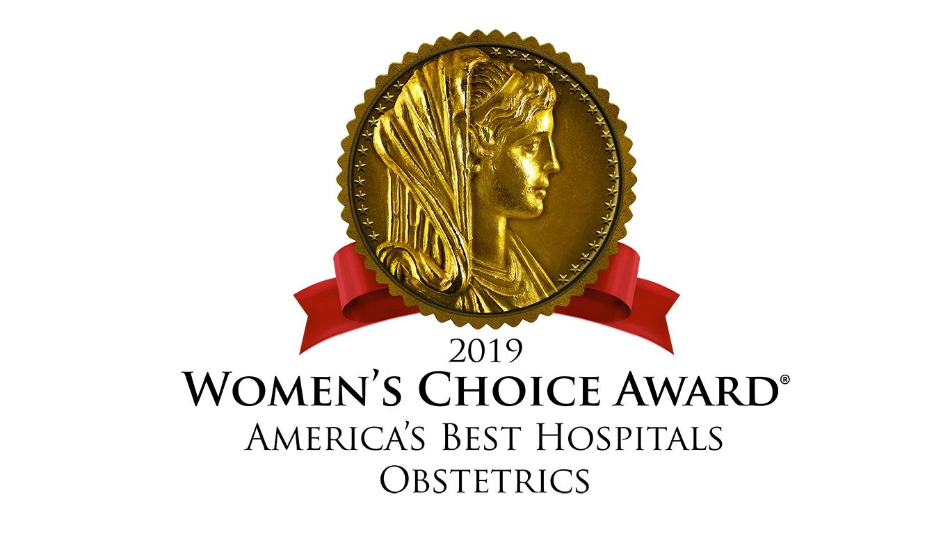 2019 Women's Choice Award America's Best Hospitals for Obstetrics designation seal