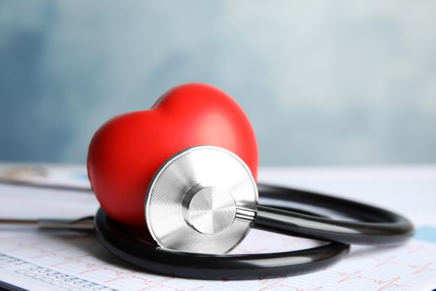 stethoscope on heart