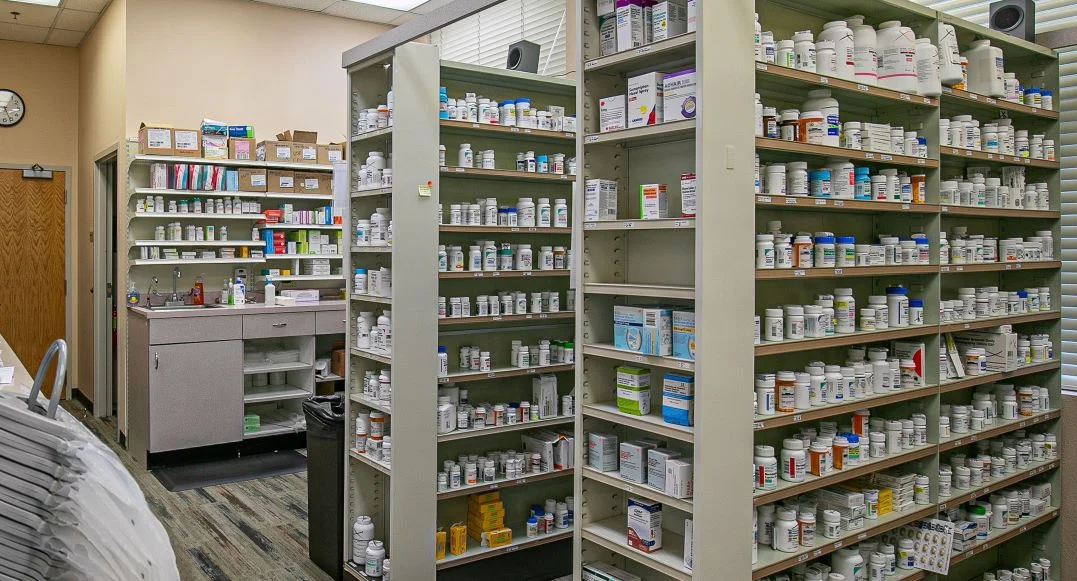 stock of medications in pharmacy