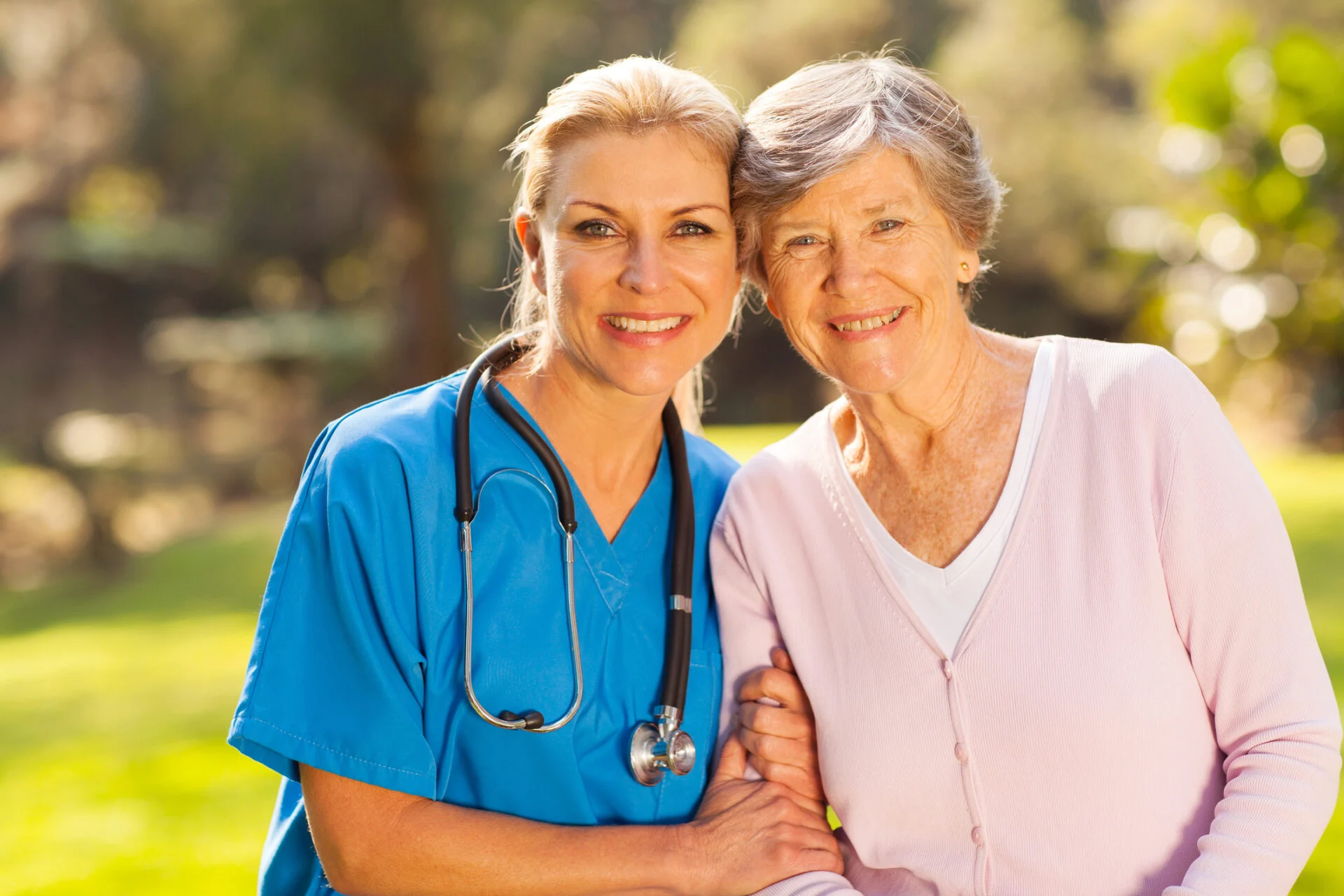 kind nurse with smiling patient