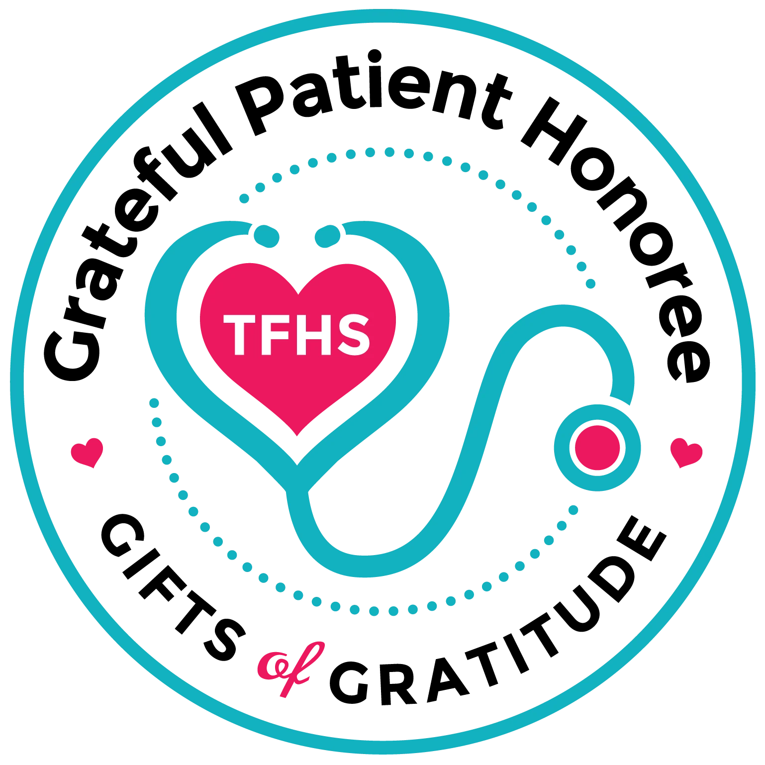 TFHS_GratefulPatientHonoree_Logo_Circle_0 grateful patient logo stethoscope in shape of heart