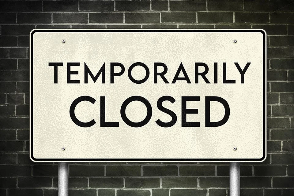 Temporarily closed sign