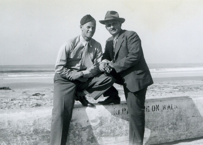 Levon Joseph in army uniform with dad Dick Joseph