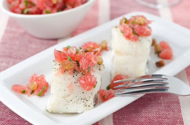 grapefruit salsa over grilled fish