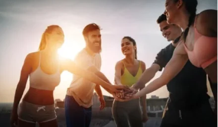 handsin hands in team exercise