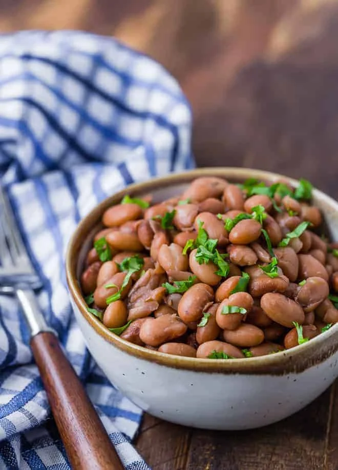 bowl of pinto beans