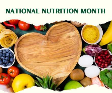 nutritionmonth wooden bowl heart surrounded by food