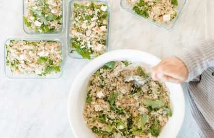 Quinoa, Feta, Dill and Garbanzo Bean Salad