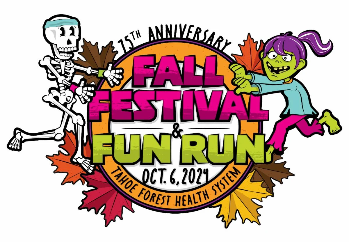 cartoon zombie and monster fun run logo