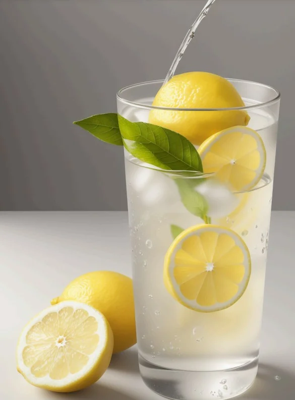 glass of water with lemon slices