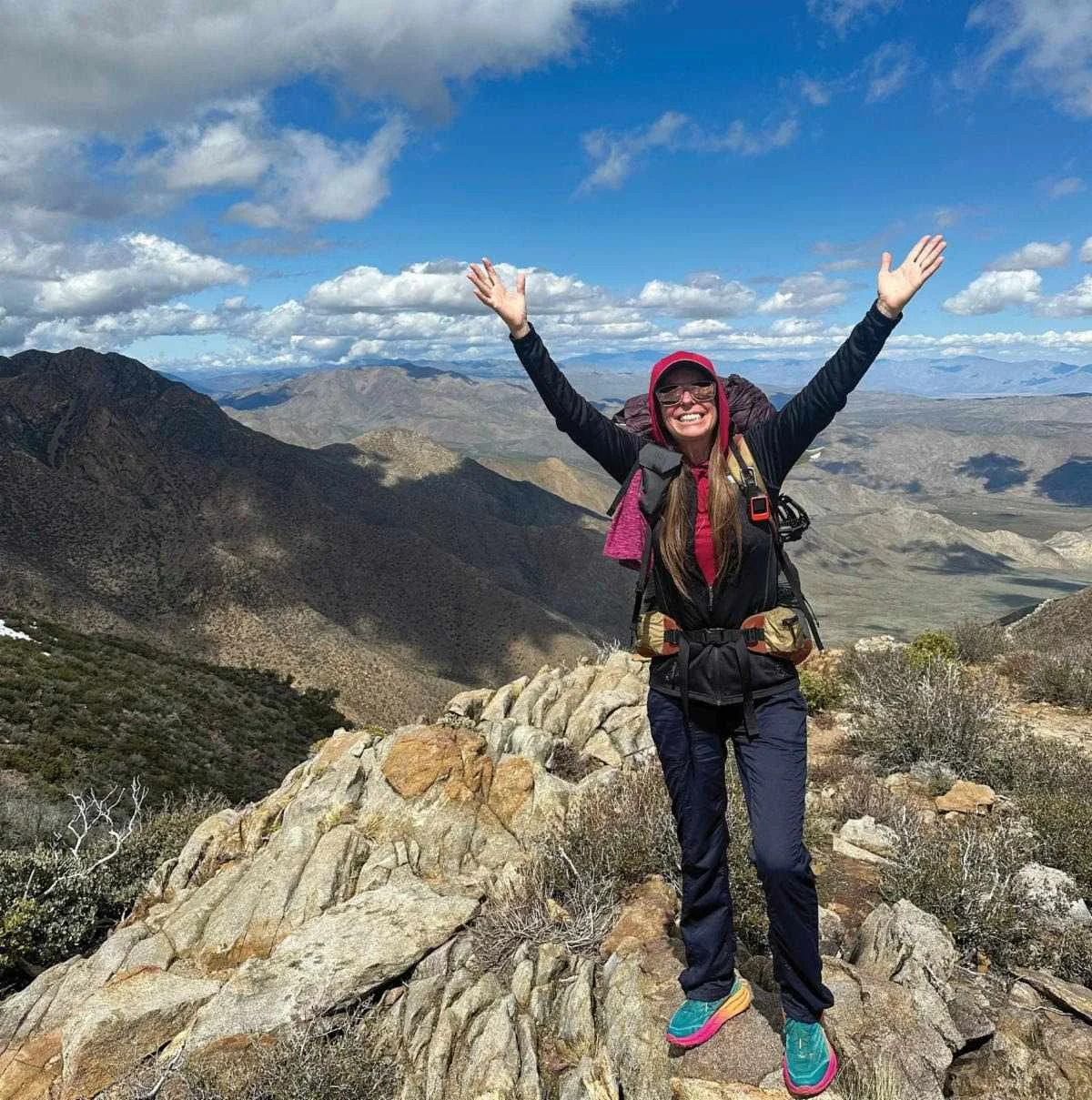 pctchallenge hiker arms up stance