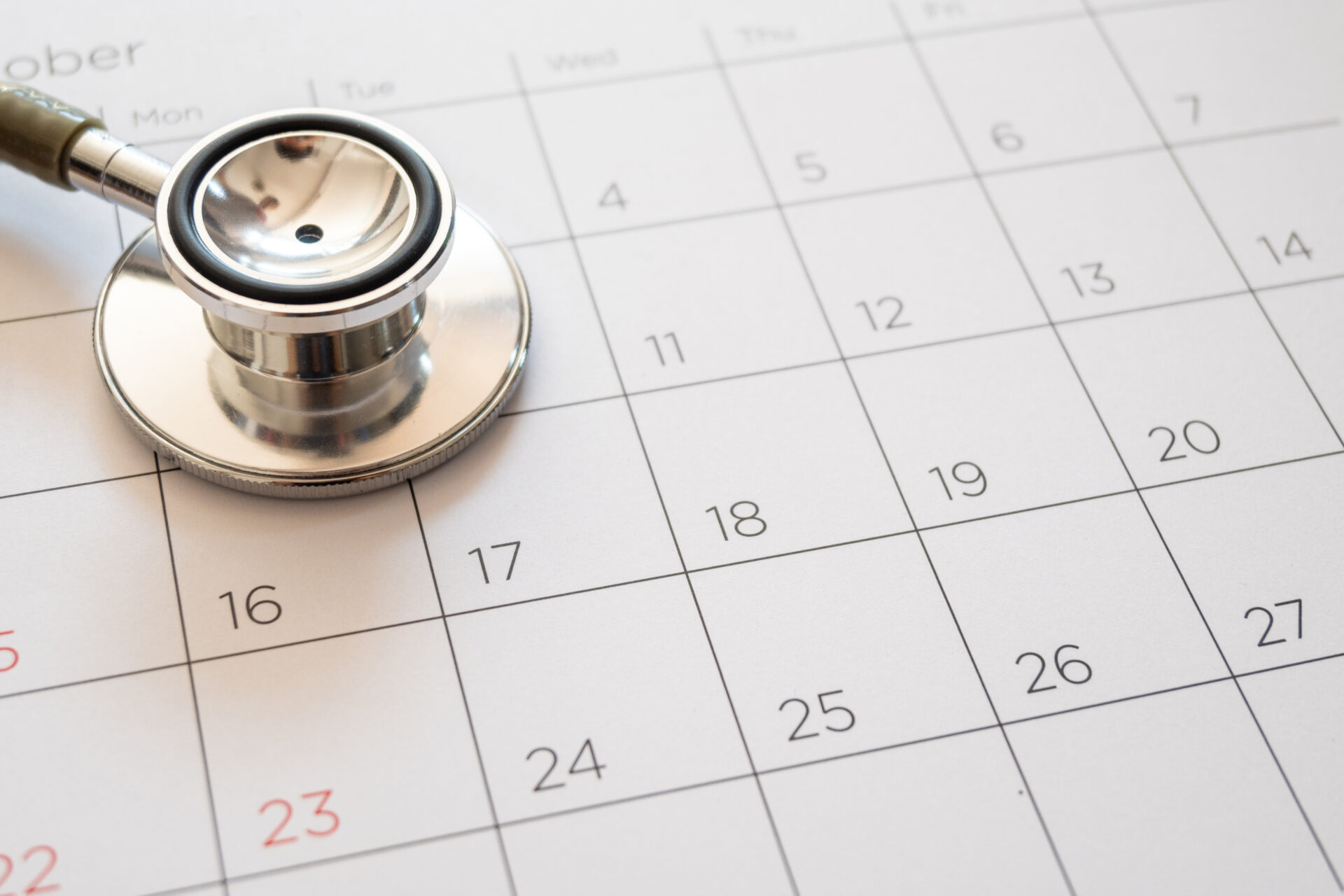 calendar with stethoscope