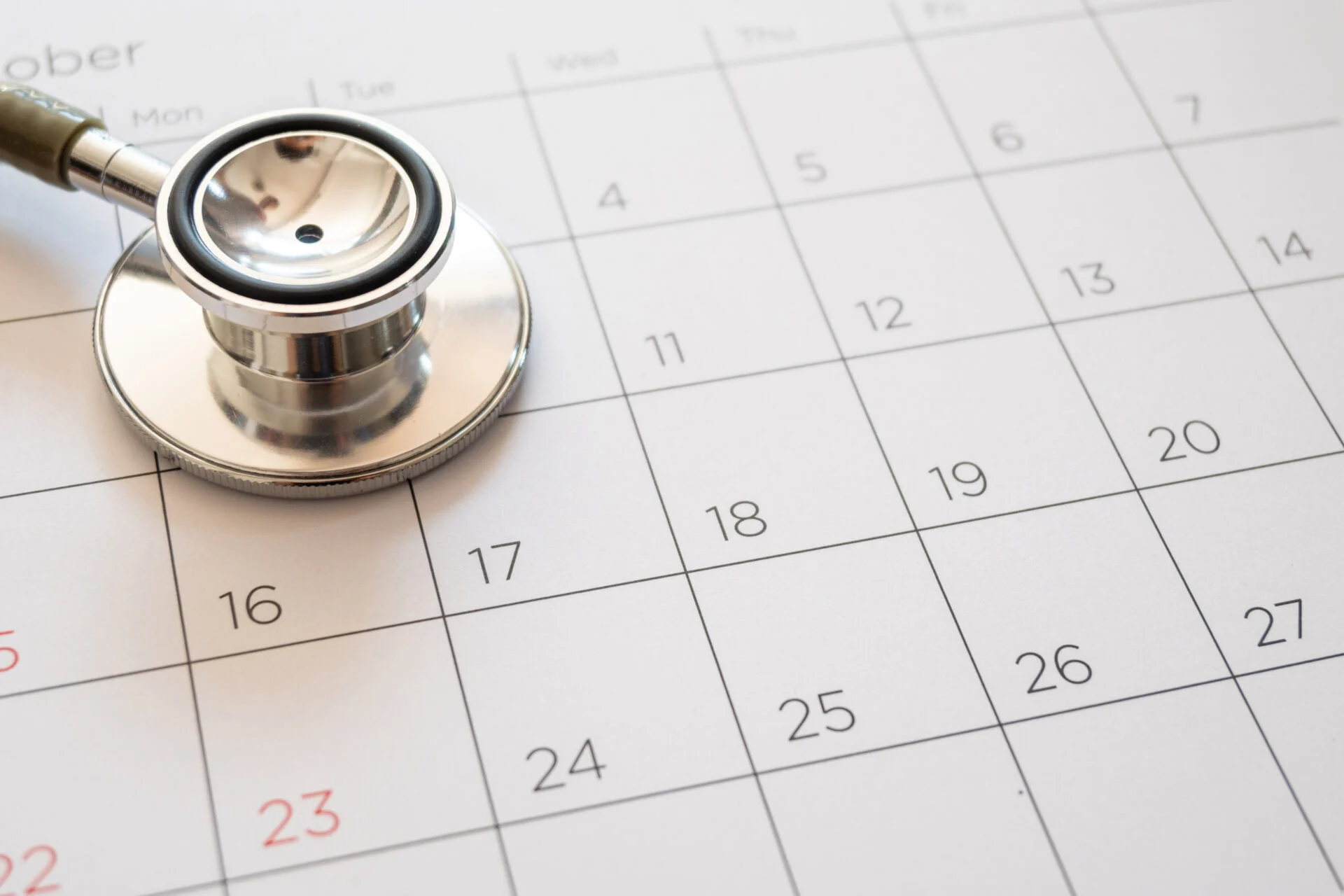 calendar with stethoscope
