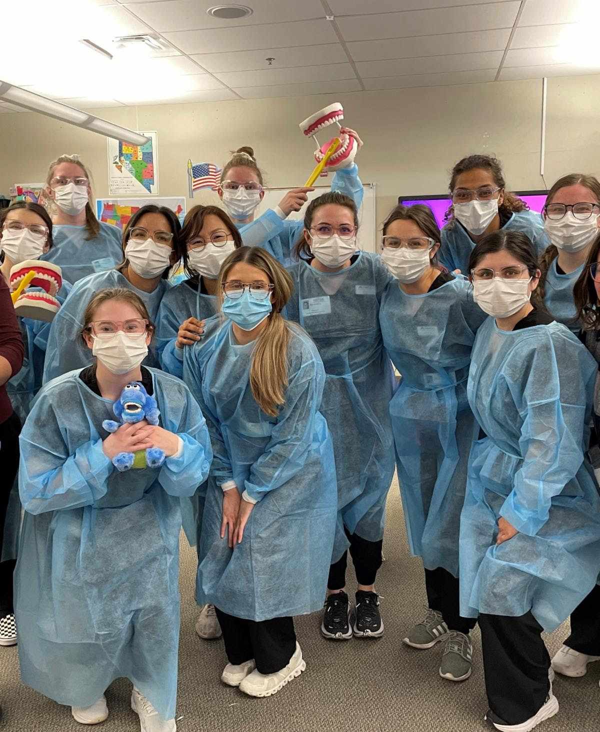 dental dental staff in scrubs