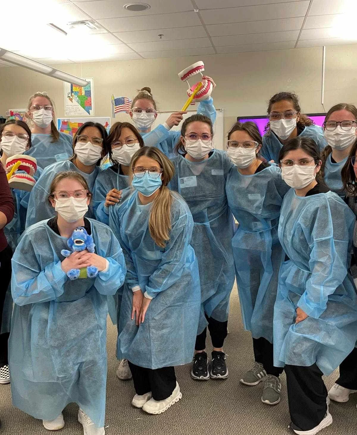 dental dental staff in scrubs