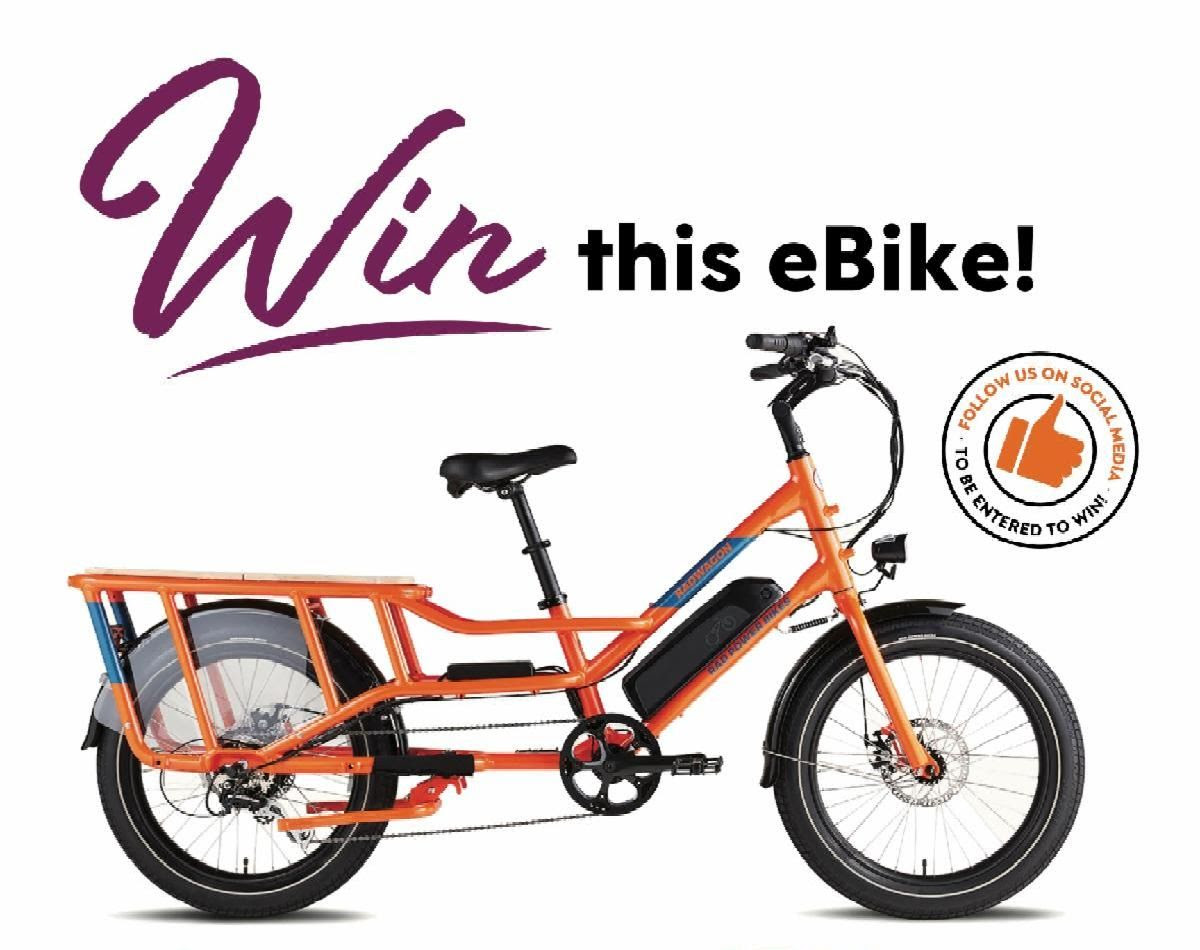 ebike orange eBike with text: win this ebike!