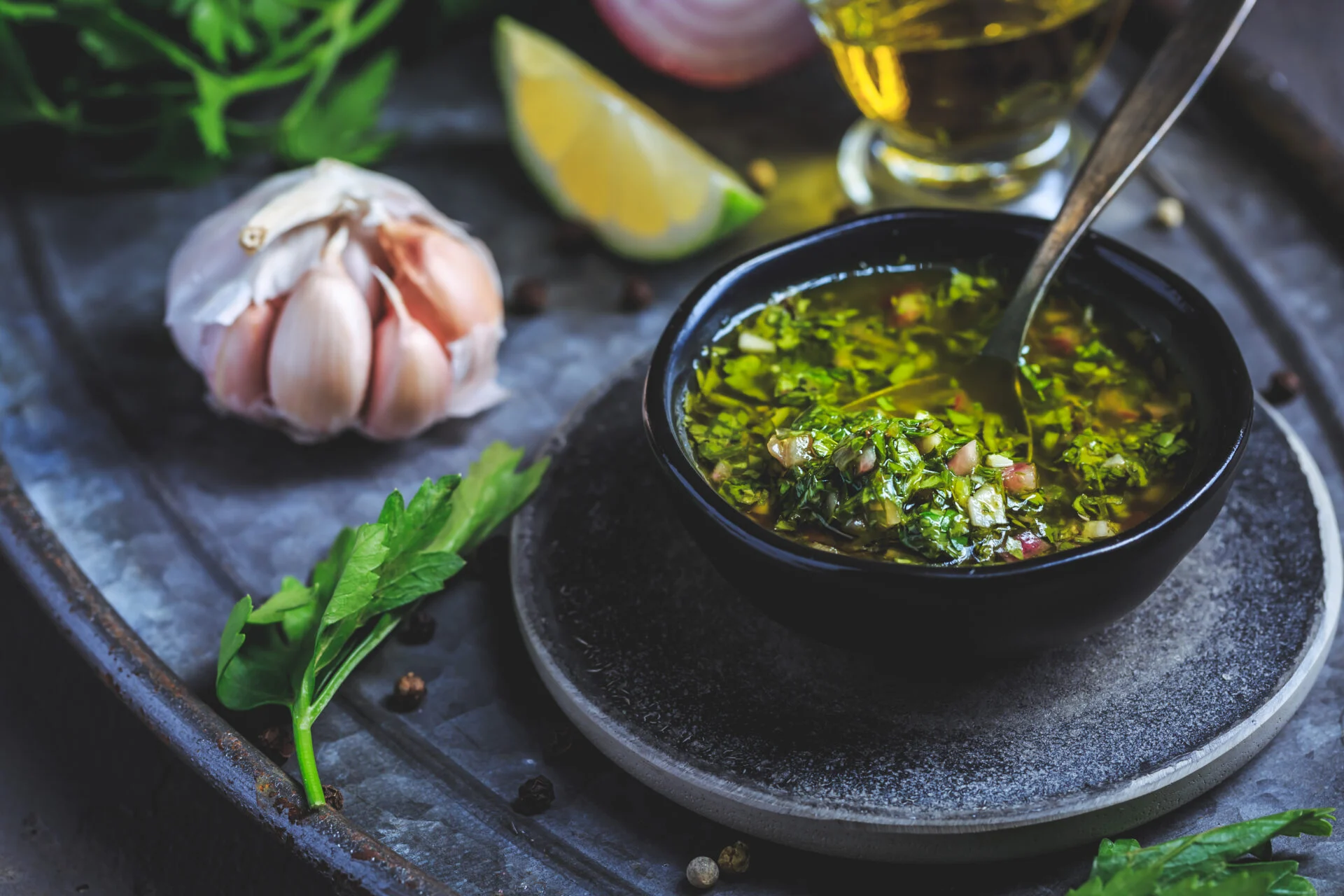Chimichurri verde – traditional Argentine condiment chimichurri