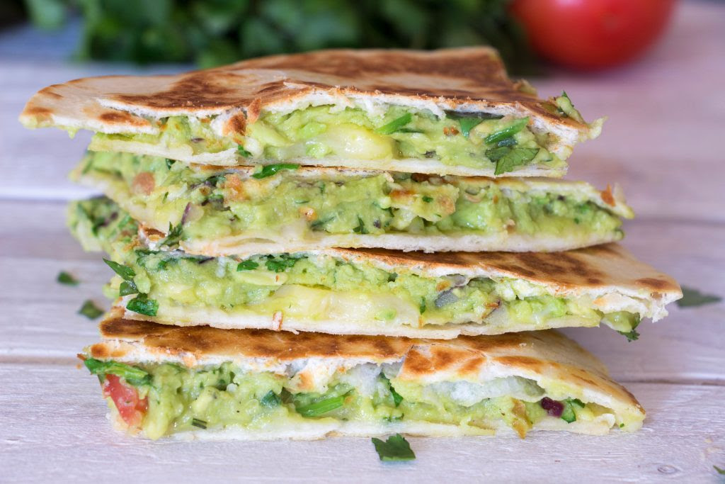quesadilla guacamole filled wraps