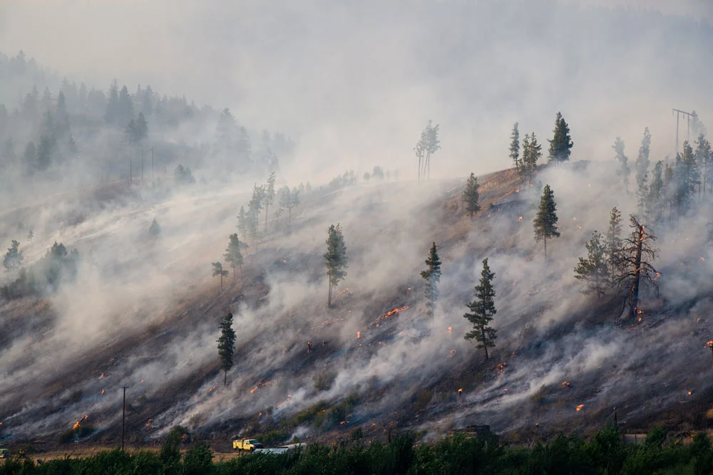 wildfire smoke in mountains
