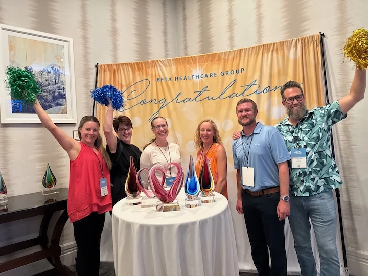 5 TFHS team members at the BETA Healthcare Group Awards Gathering