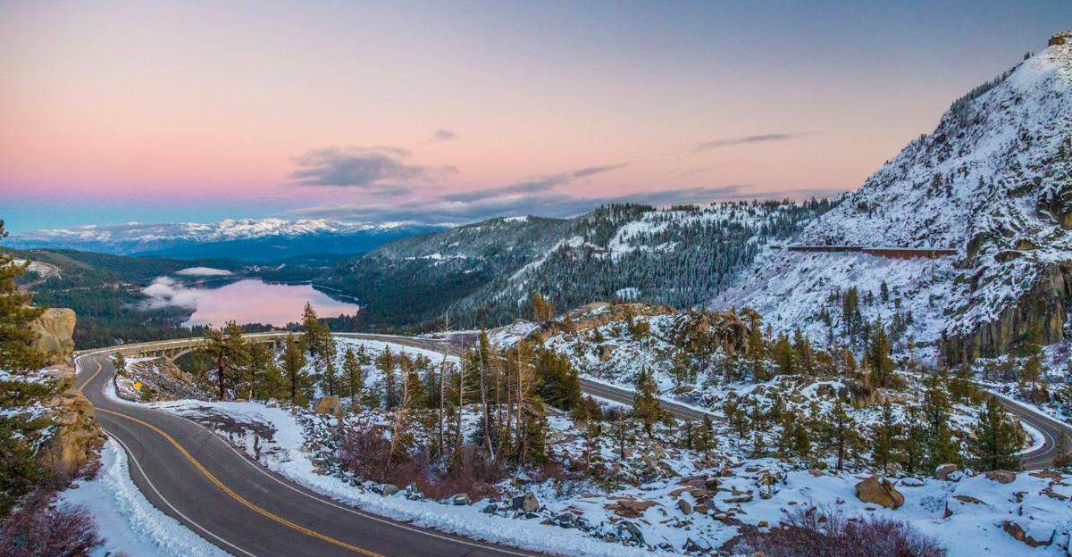 twilight View from donner summit at dusk