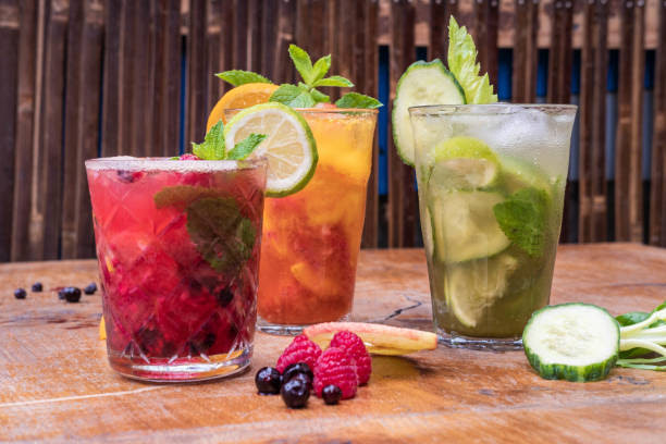 various mocktail drinks