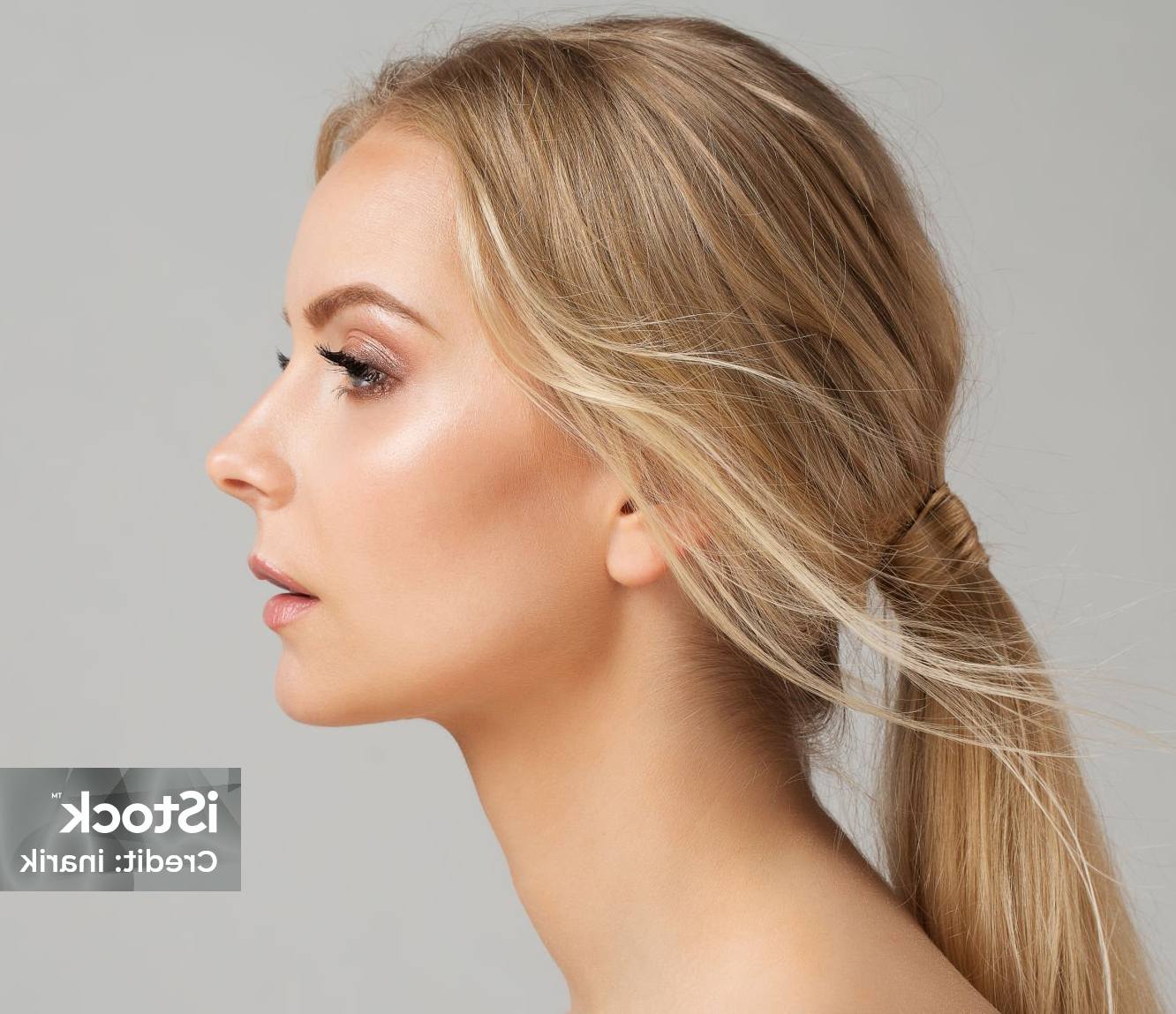 woman's face and neck in profile