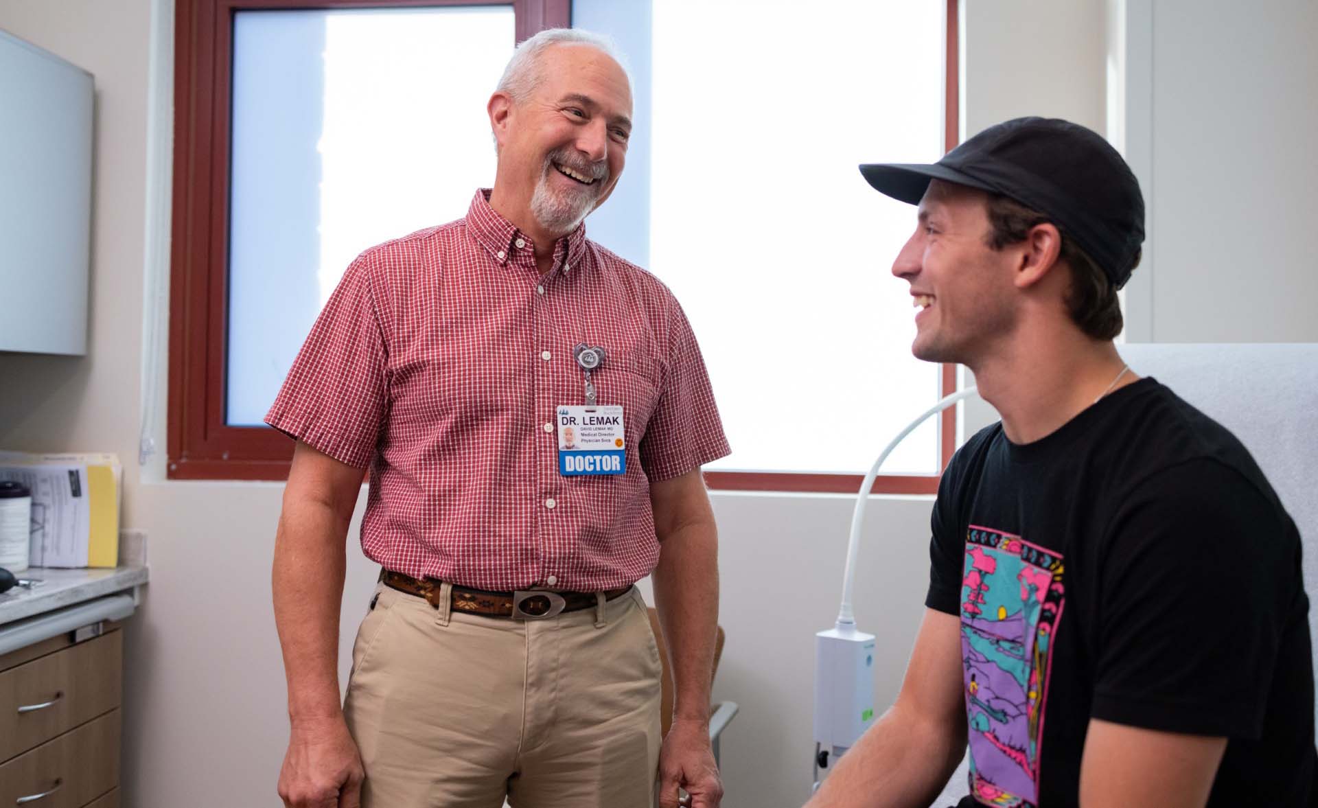 Doctor talking with patient