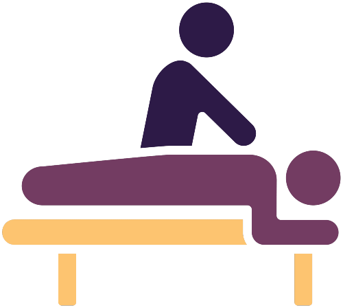 Oncology icon of person receiving massage