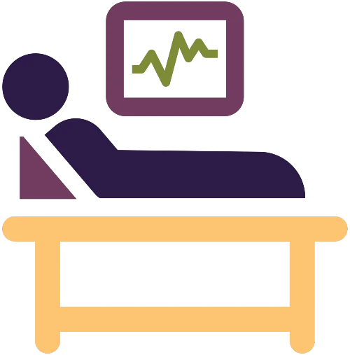 icon of a patient in a bed hooked up to monitor