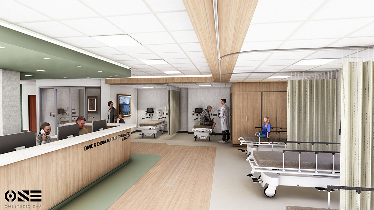 rendering of pre post op area