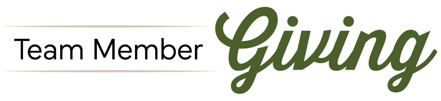 Team member giving logo