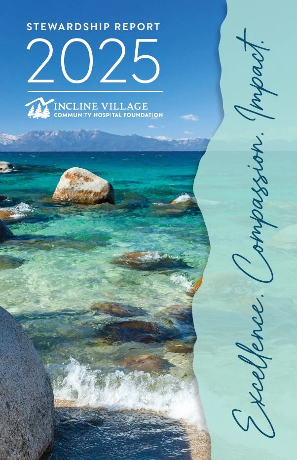 ivch stewardship report lake tahoe cover of 2025 stewardship report with text: excellence compassion. impact.