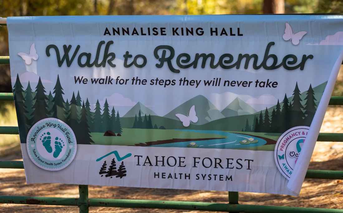 Annalise King Hall Walk to Remember sign mounted on a fence