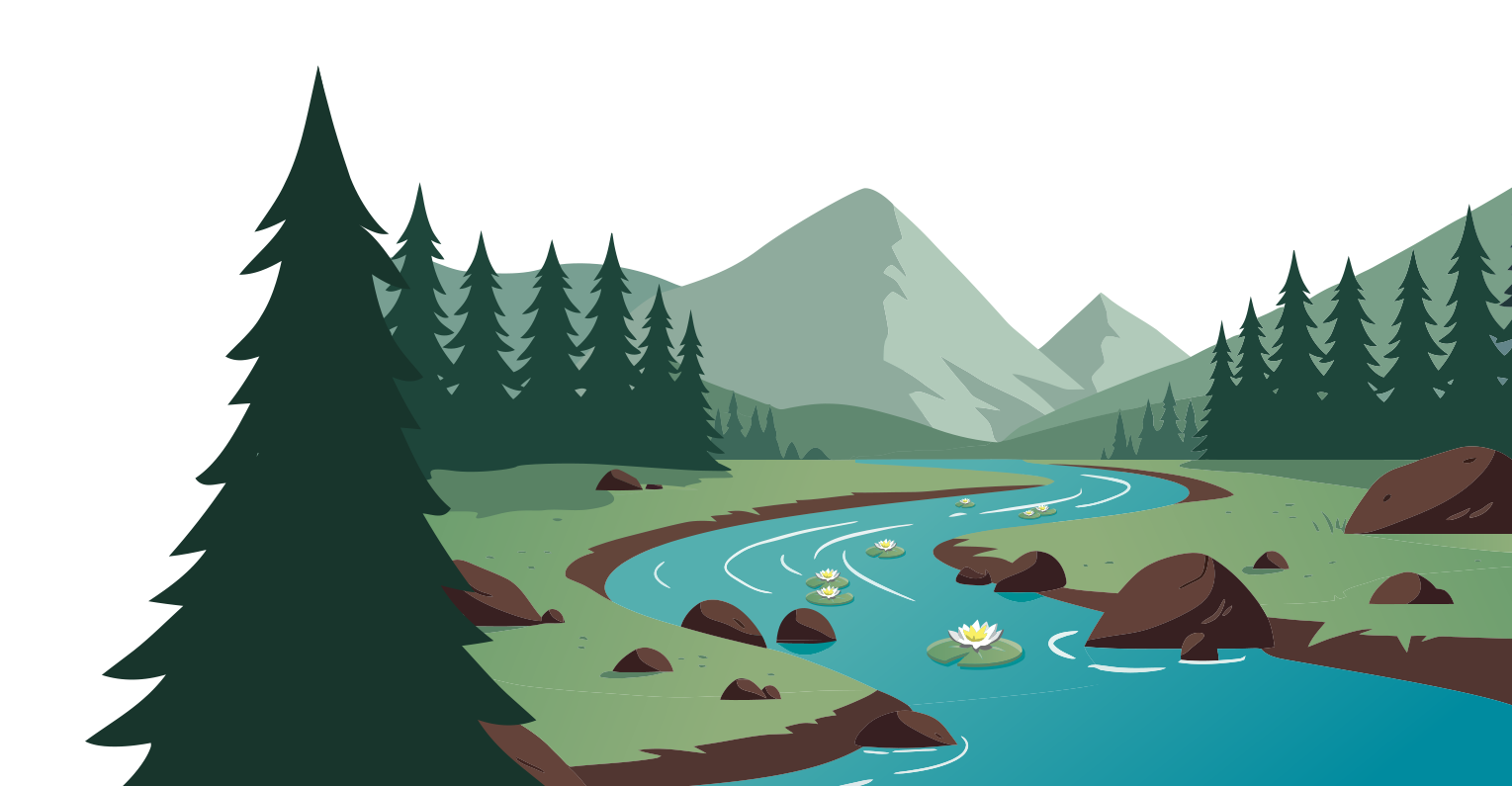 mountain stream illustration